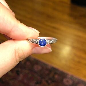 Dainty Lapis Lazuli Sterling Silver Ring size 9